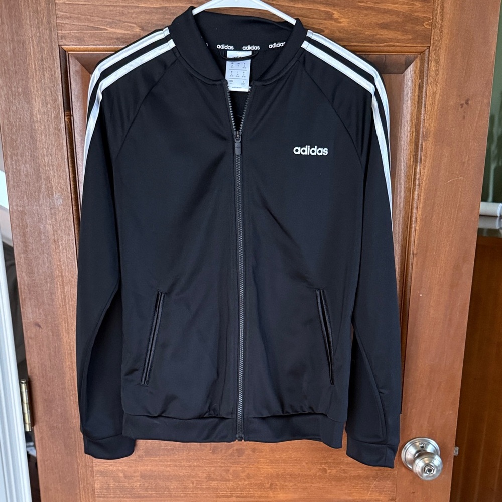 Adidas Men's Black and White Bomber Jacket